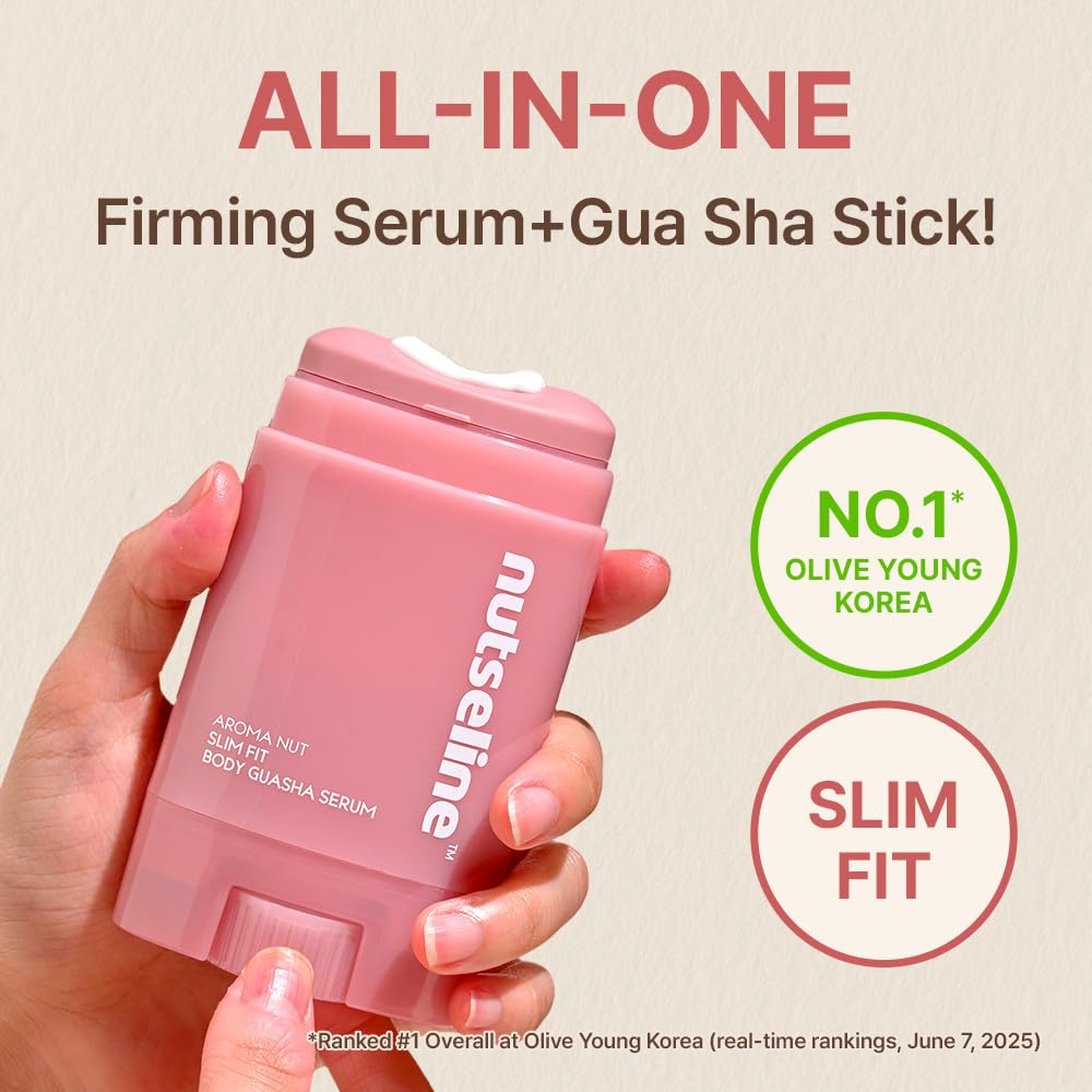 Nutseline Slim Fit Gua Sha Serum – application-massage sur peau, texture légère et rafraîchissante.