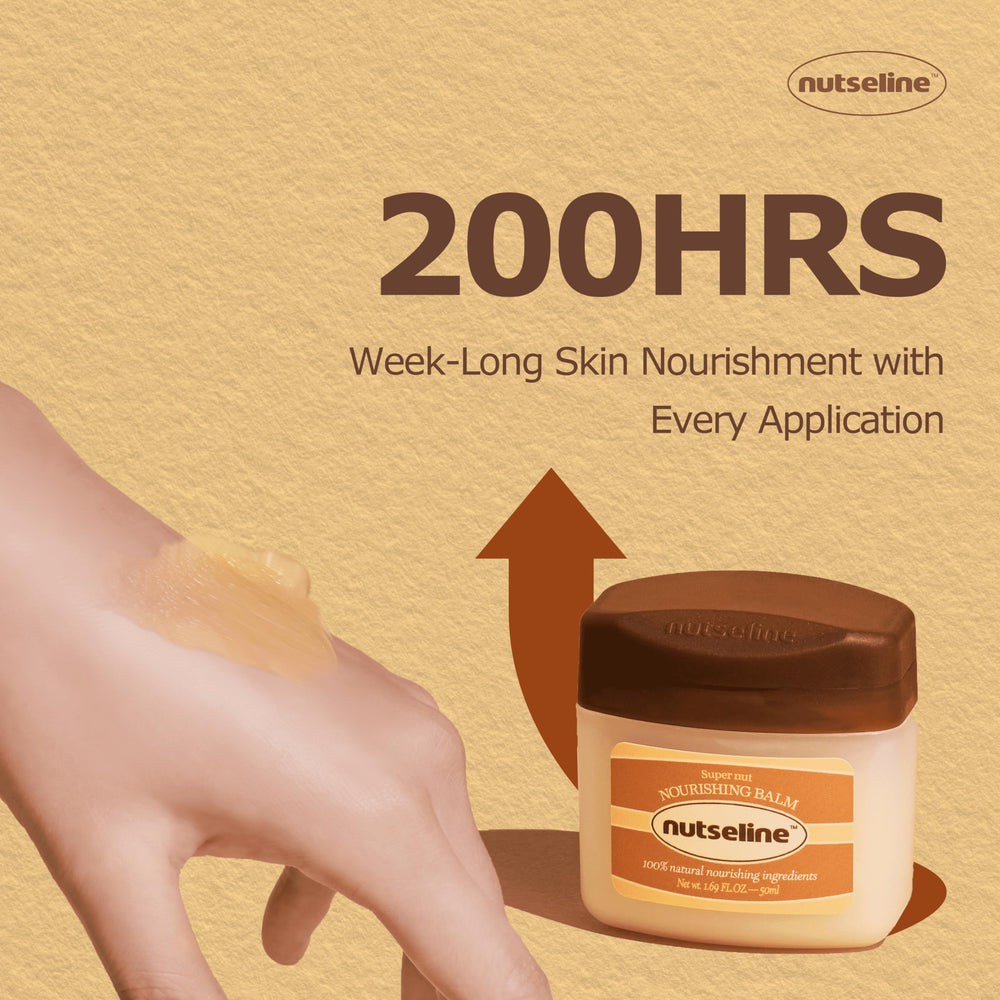 Nutseline Super Nut Balm packaging close-up highlighting eco-friendly jar design.