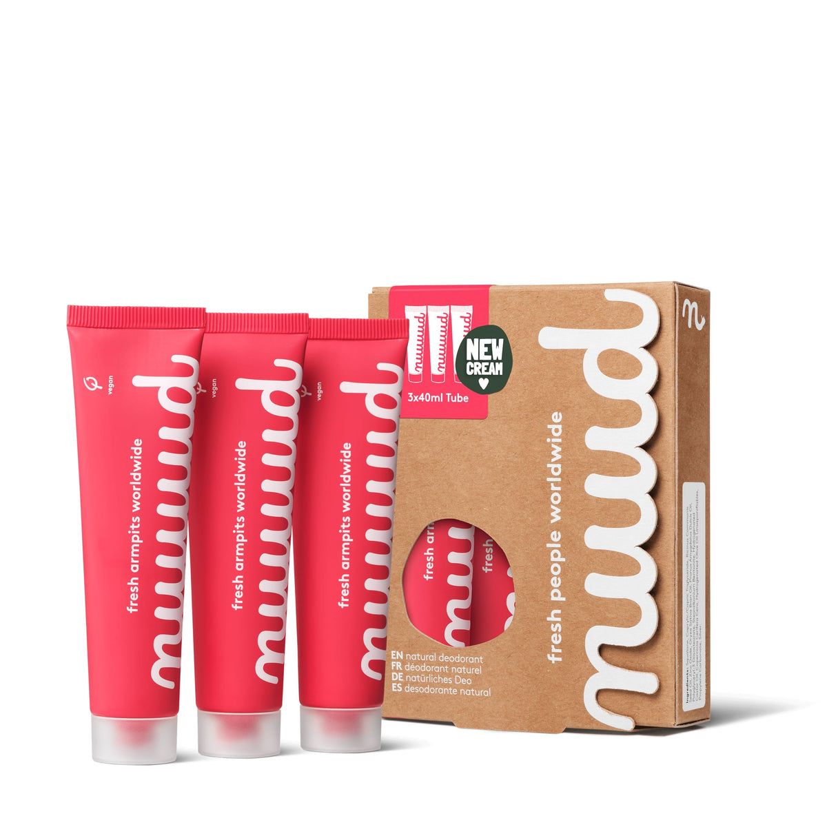Nuud xXL Pack – trois tubes 40 ml pour une fraîcheur durable au quotidien.