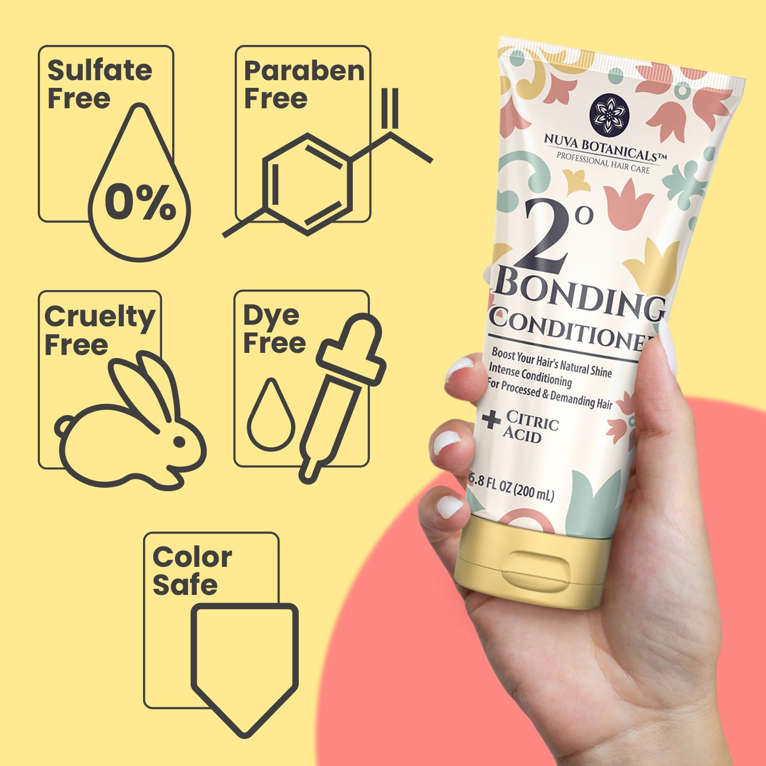 Nuva Botanicals Bond Repair Shampoo acide-salicylique – nettoie en douceur et prépare les longueurs.