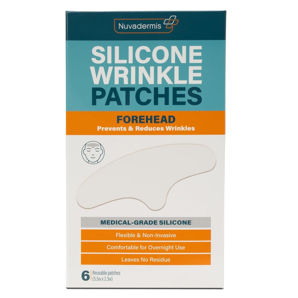 NUVADERMIS patch silicone frontale pour cibler les rides et lisser légèrement.