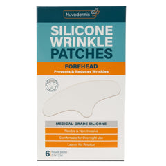NUVADERMIS patch silicone frontale pour cibler les rides et lisser légèrement.