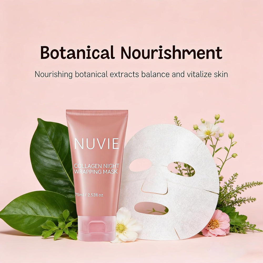 Hydratation profonde Nuvie Collagen: peau nourrie tout au long de la nuit.