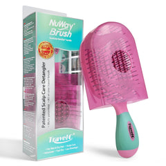 NuWay 4Hair, brosse démêlante, rose bonbon, étui portable pour voyage