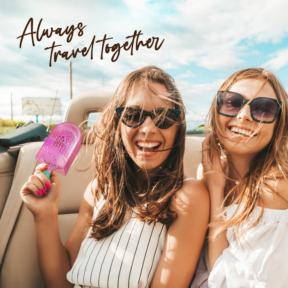 NuWay 4Hair, brosse démêlante, rose bonbon, poignée anti-glisse