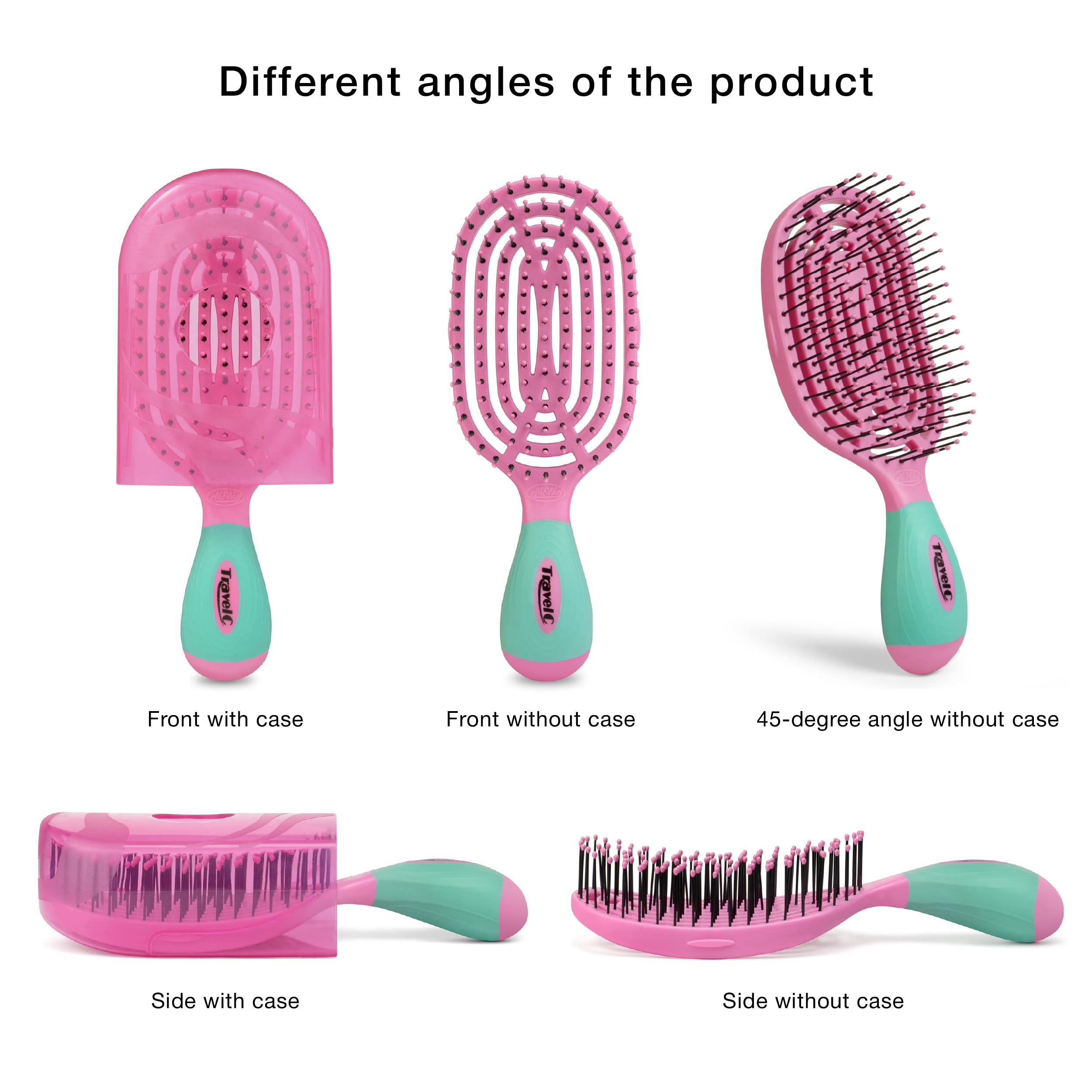 NuWay 4Hair, brosse démêlante, rose bonbon, usage quotidien et voyage
