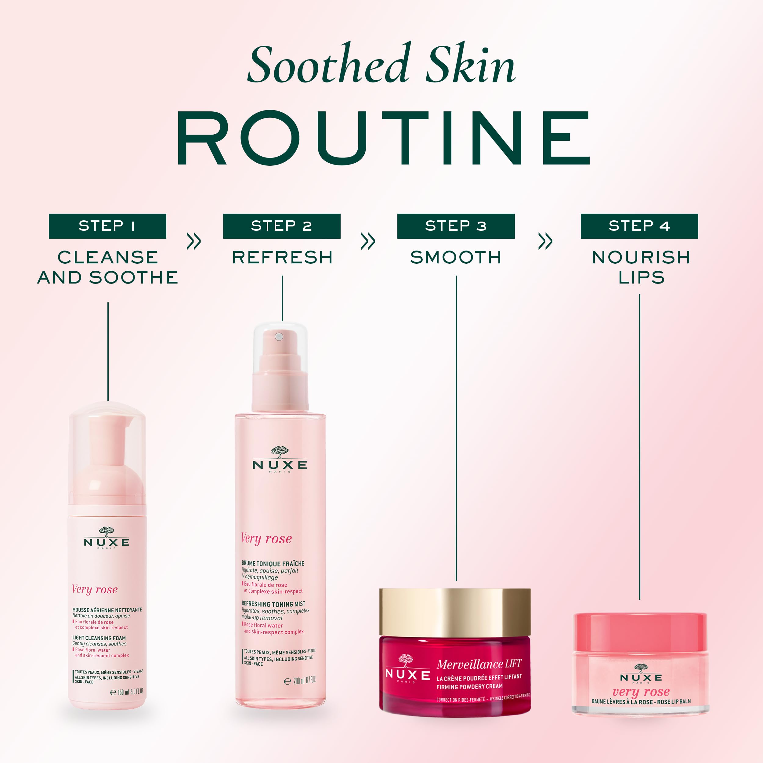 Application facile du Baume Lèvres NUXE Rose sur les lèvres.