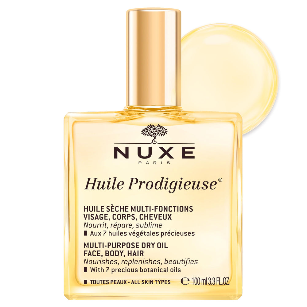 Huile Prodigieuse Nuxe, bouteille-pour: hydratation légère pour visage et corps.