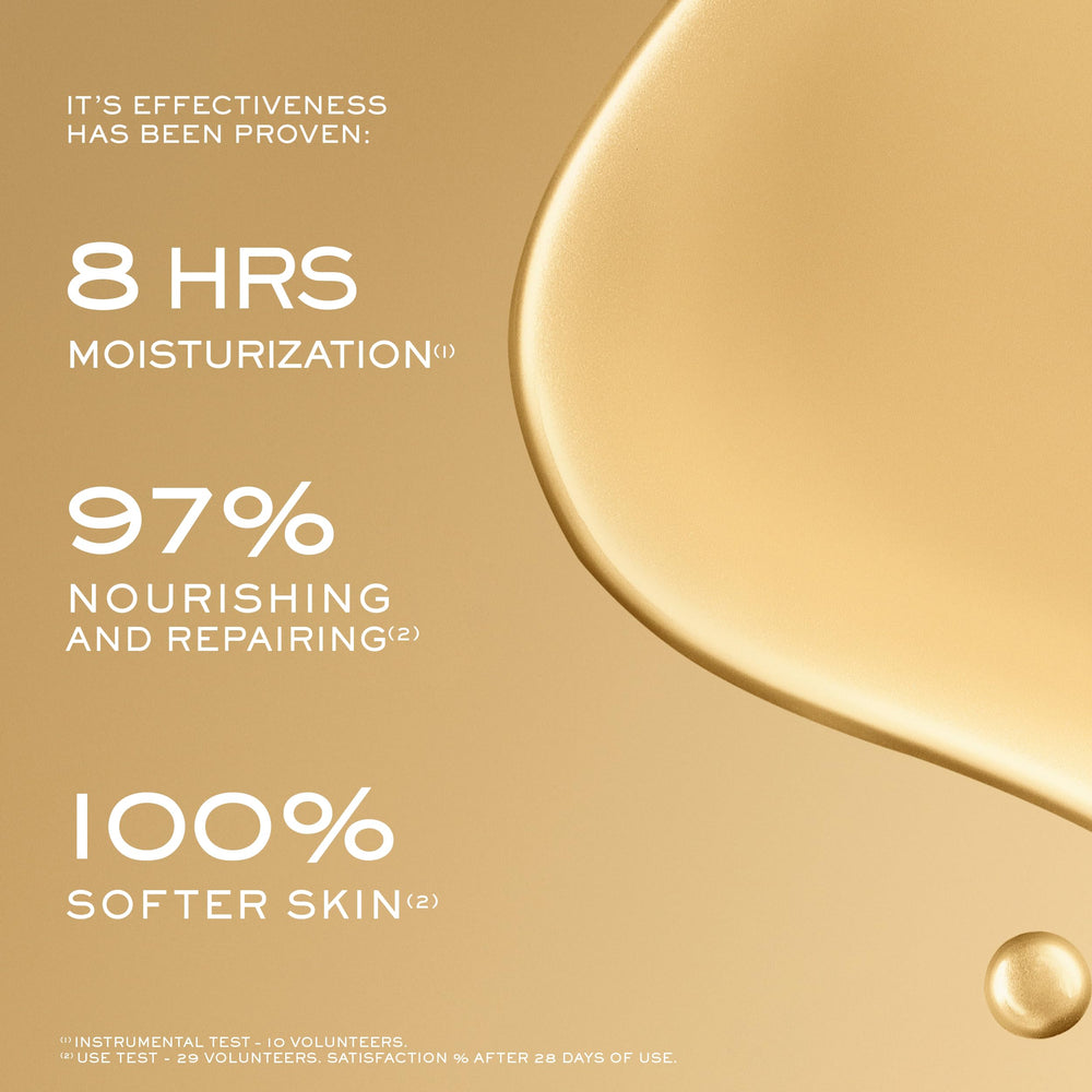 Nuxe Huile Prodigieuse Riche : application corps, peau douce et satinée.