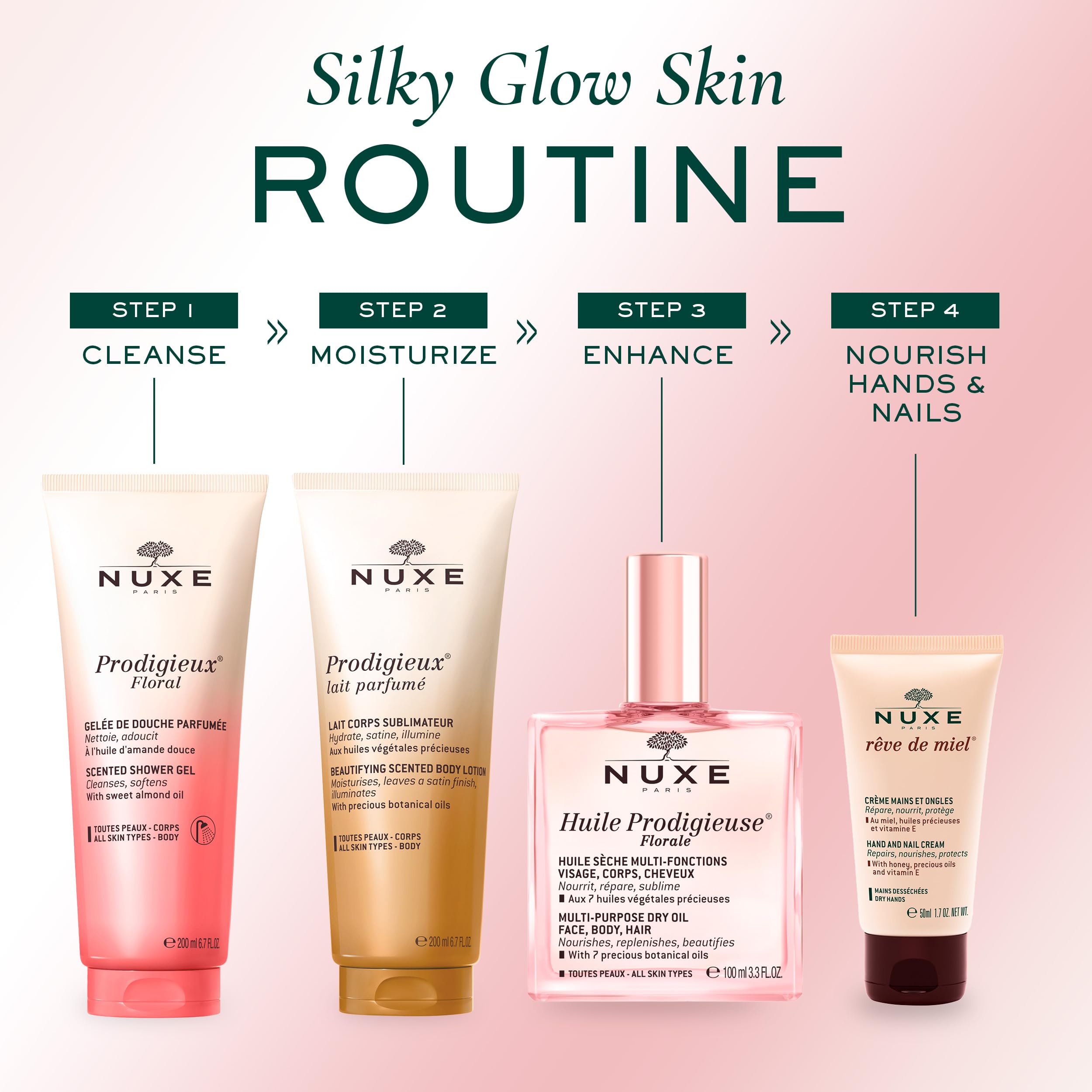 Nuxe Prodigieux Floral – hydratation légère et douceur parfumée.