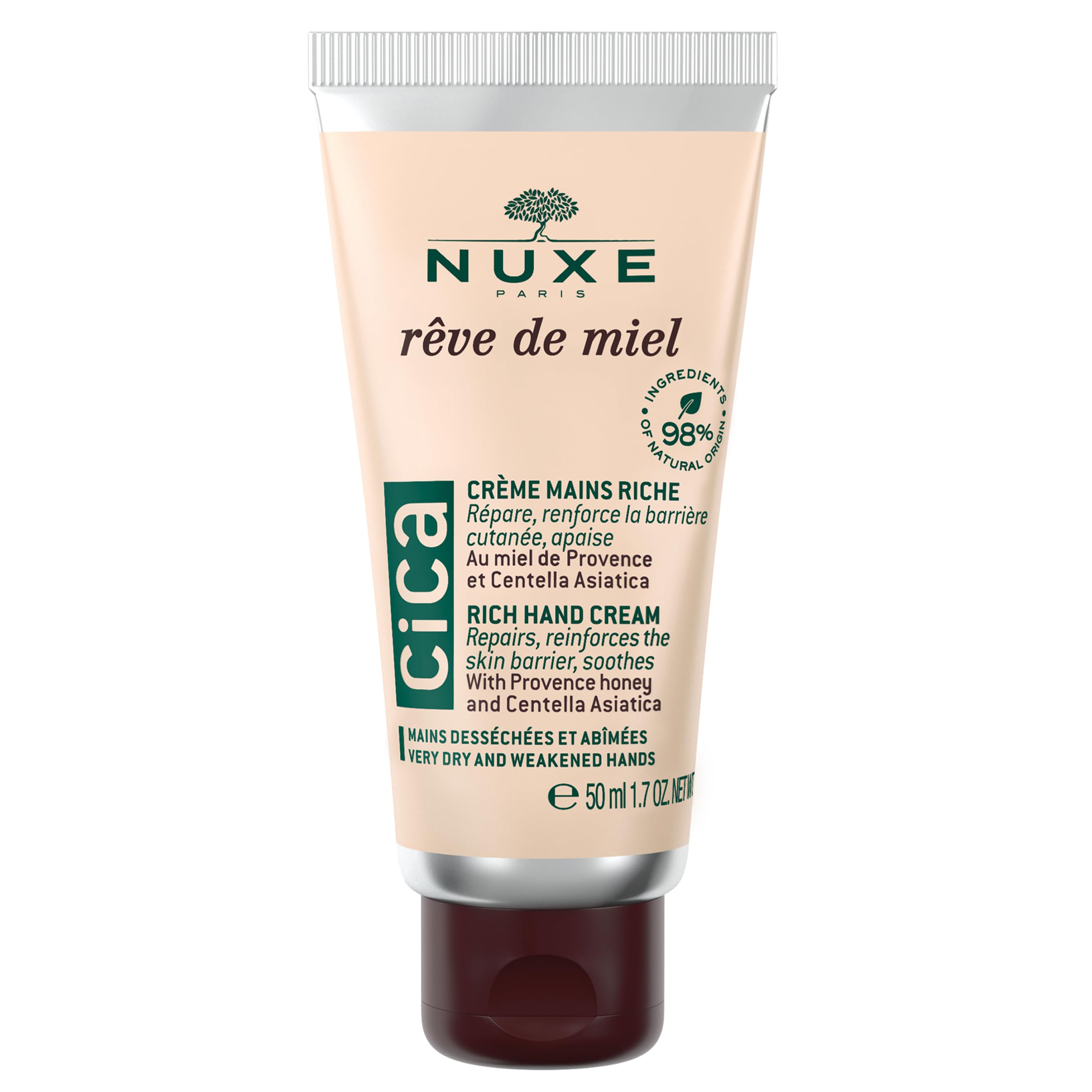 Nuxe Reve de Miel Crème Mains Cica – réparation et hydratation pour mains sèches.