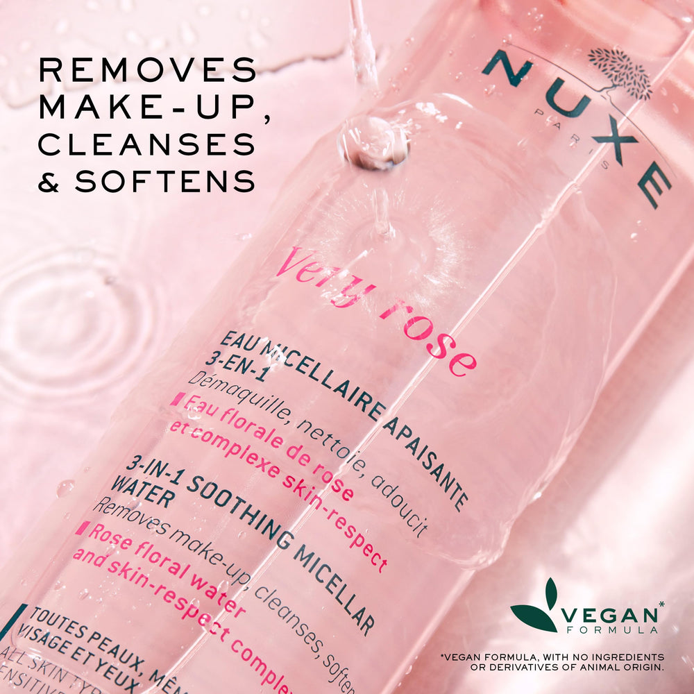 Texture gel micellaire de Nuxe Very Rose qui se transforme en mousse
