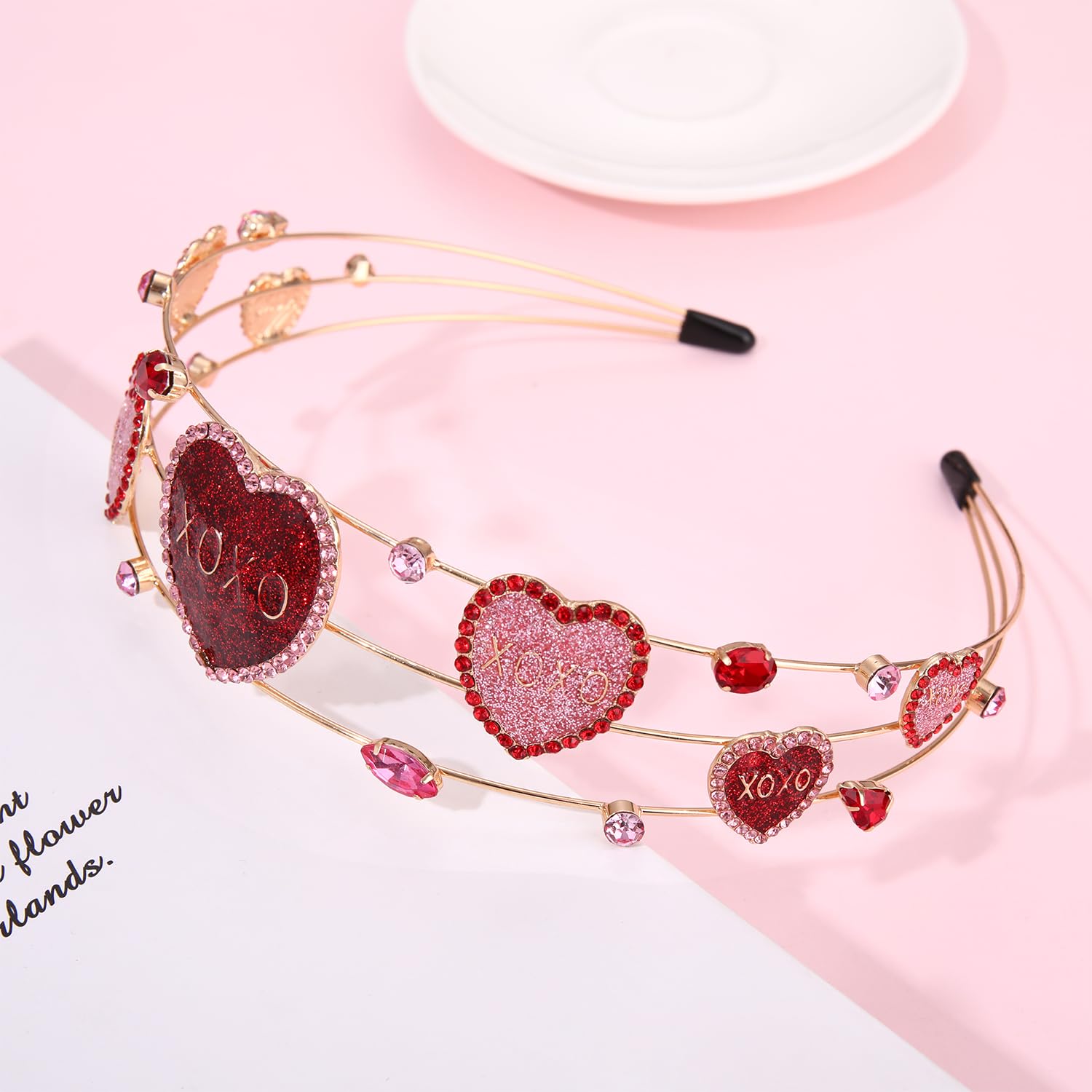NVENF serre-tête amour XOXO motif cœur lumineux pour photo festive