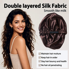 NVNAN bonnet satin ajustable avec bande élastique, maintien sûr et confortable.