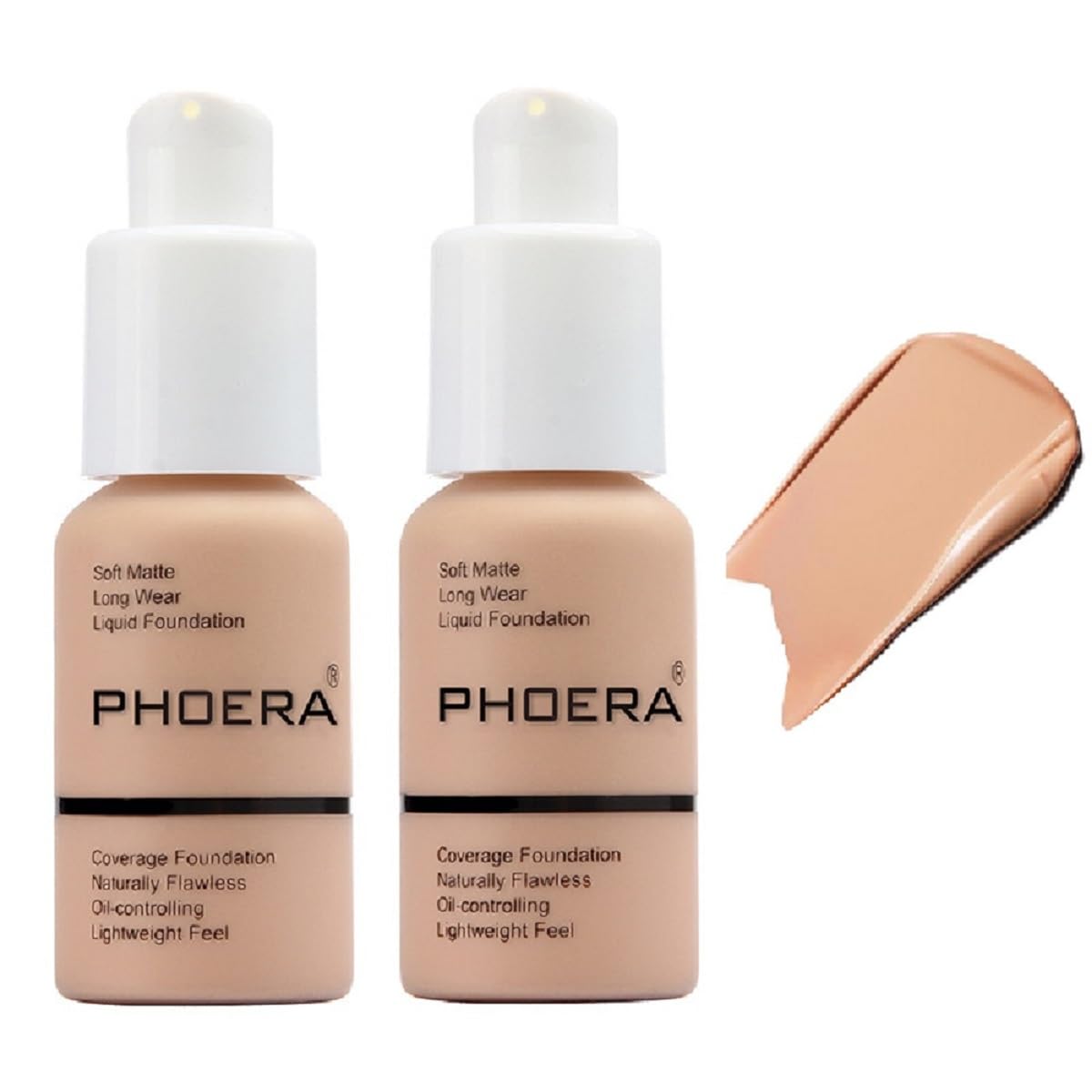 Nvyue PHOERA Foundation 103 Warm Peach bottle front for smooth coverage.