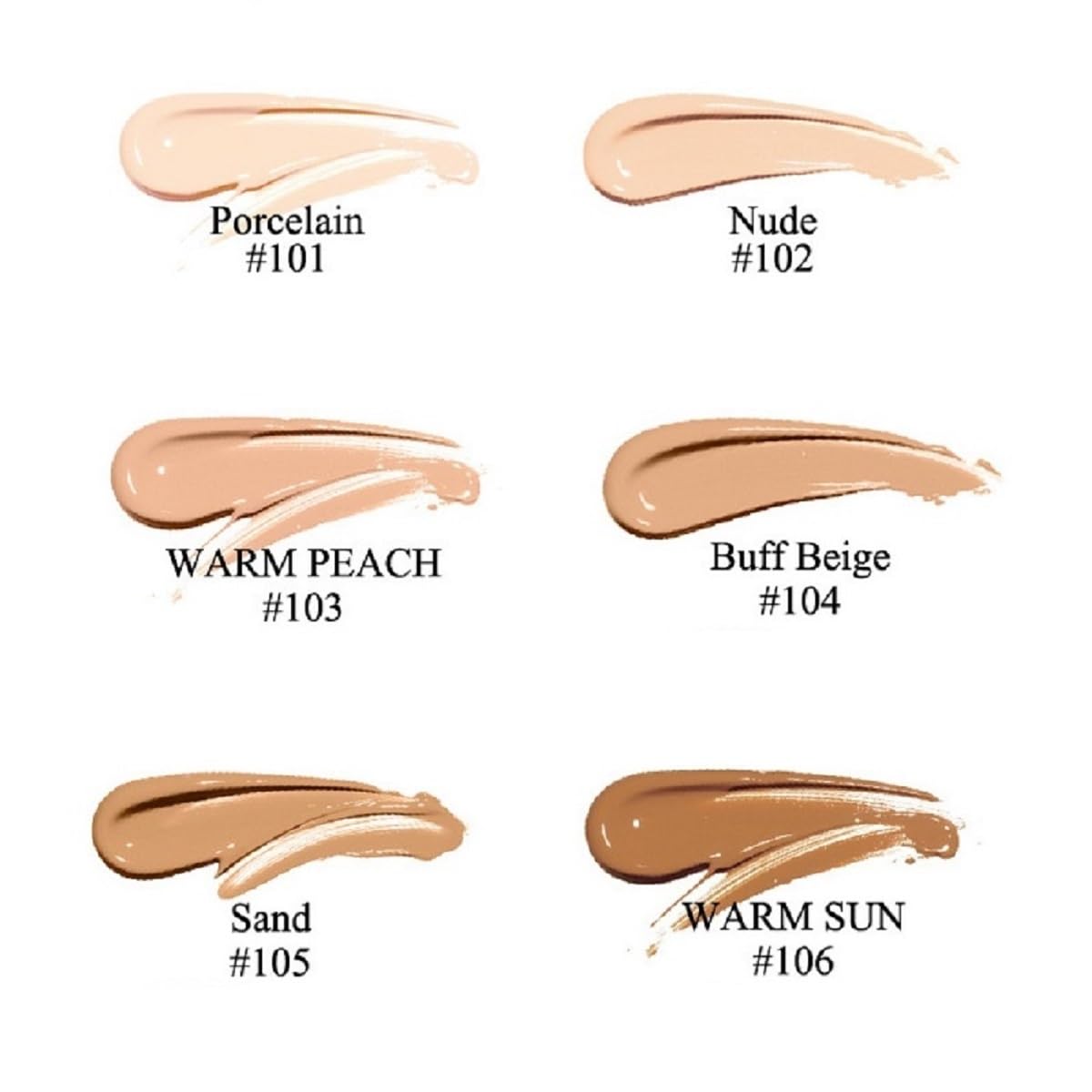 Texture swatch showing light breathable formula blends easily