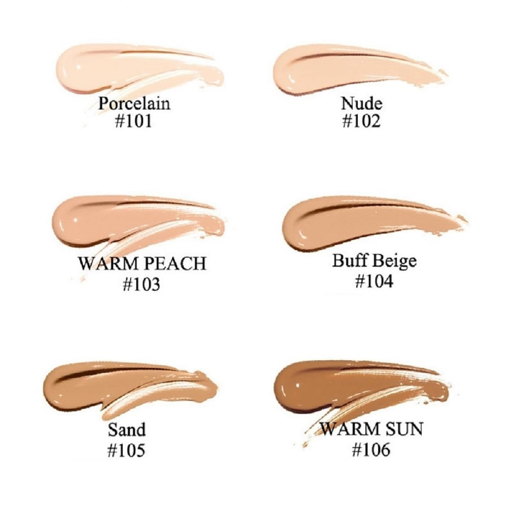 Texture swatch showing light breathable formula blends easily