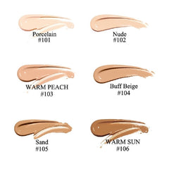 Texture swatch showing light breathable formula blends easily