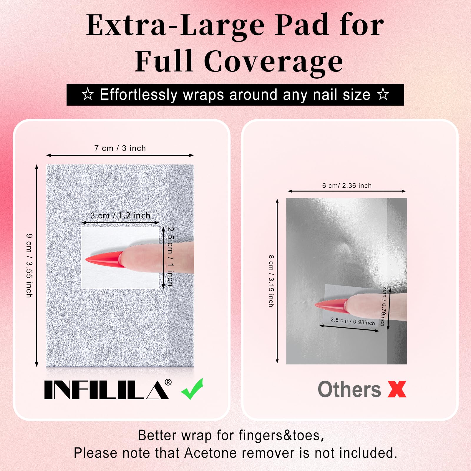 NXJ INFILILA enveloppes-aluminium pour ongles et orteils, pratique
