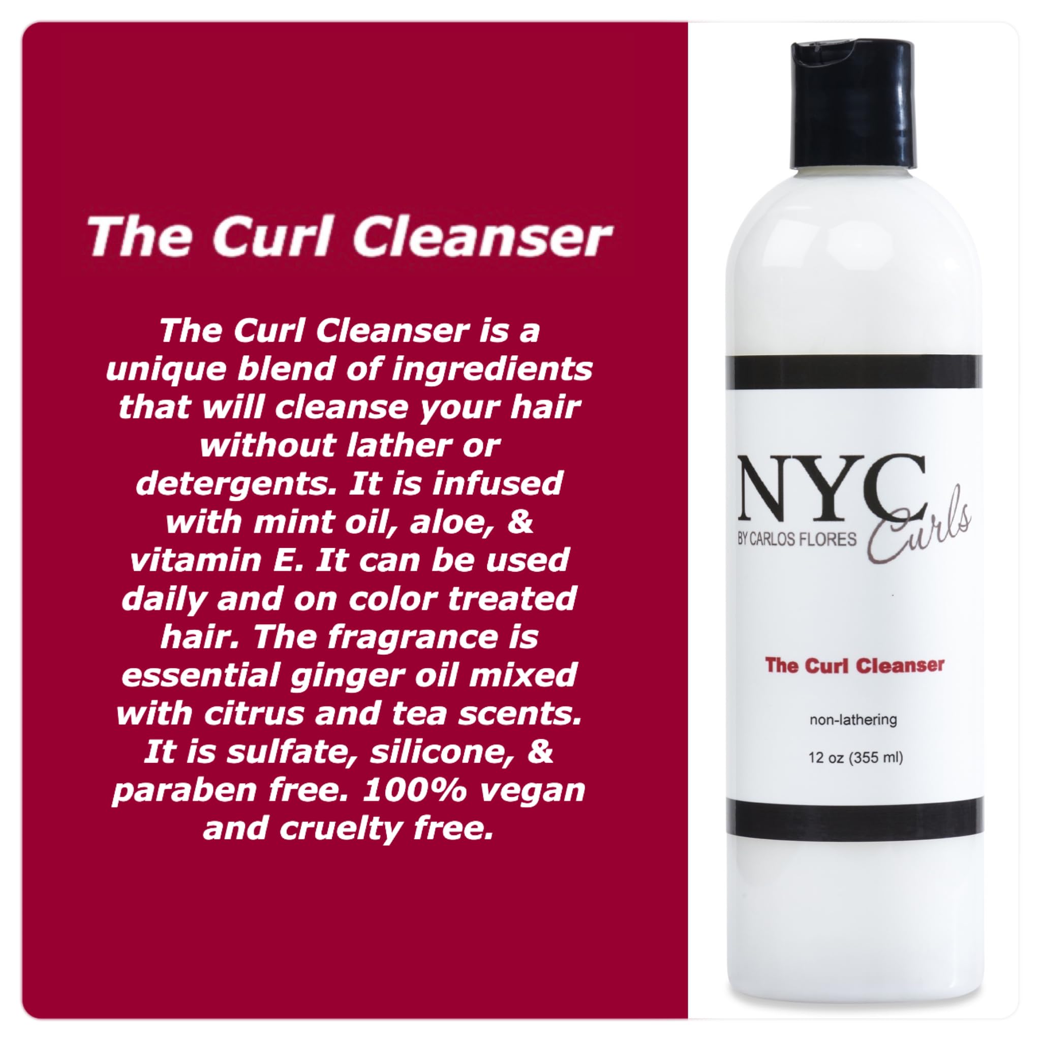 NYC Curls The Curl Cleanser - texture glissante, démêle facilement les boucles sans silicone.