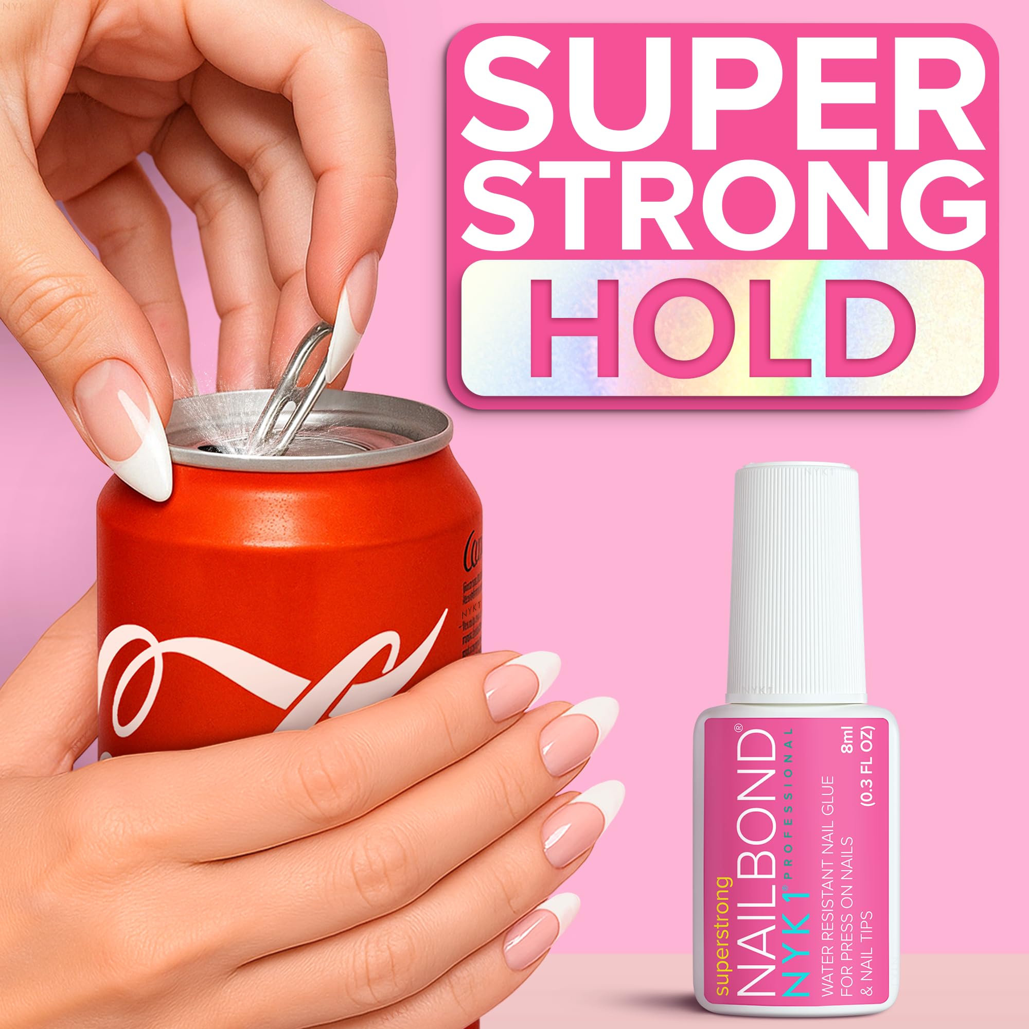 NYK1 Bouteille de colle ongles 8ml pratique à domicile.