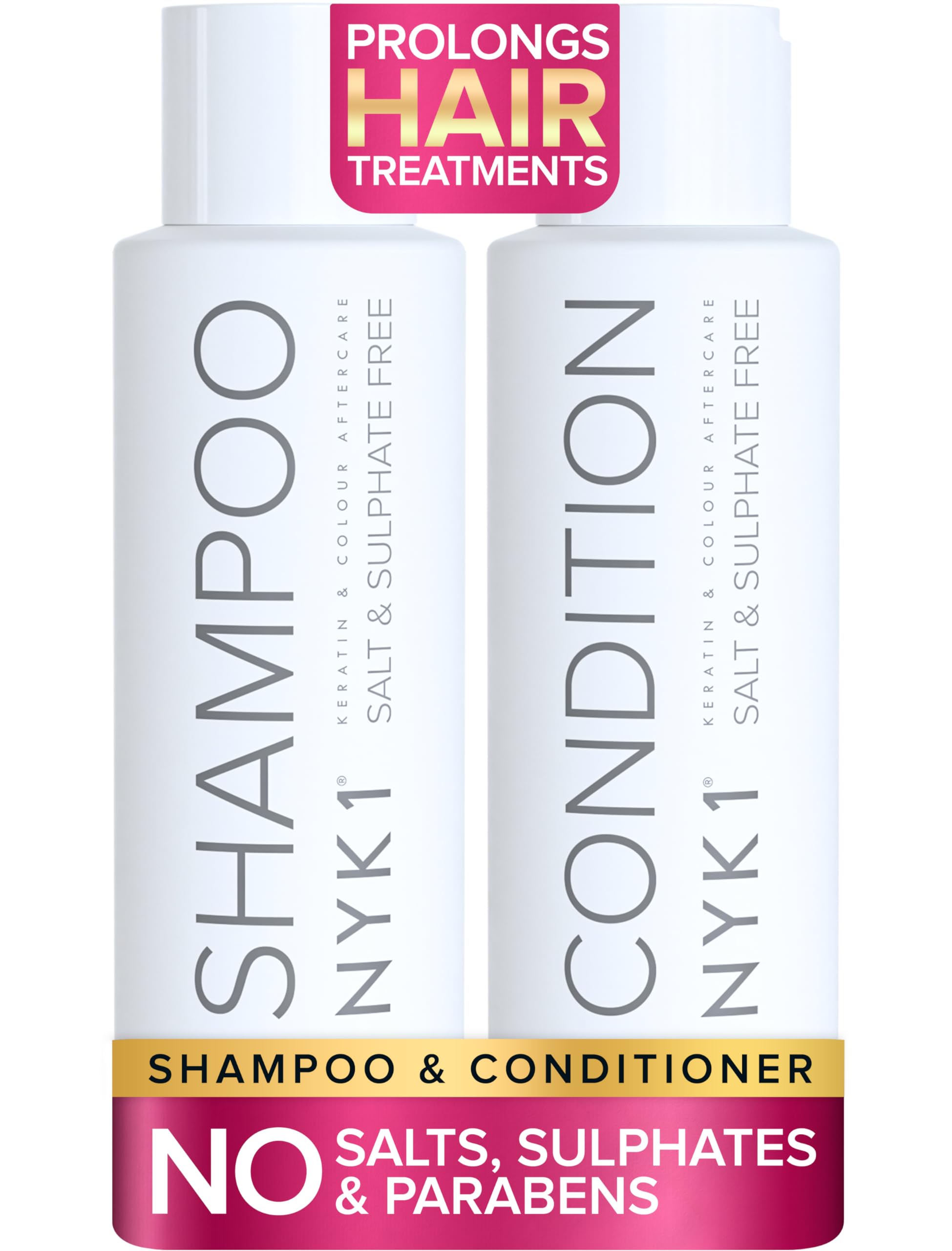 Bouteille nyk1 shampoing sans sel, nettoyage doux pour cheveux traités