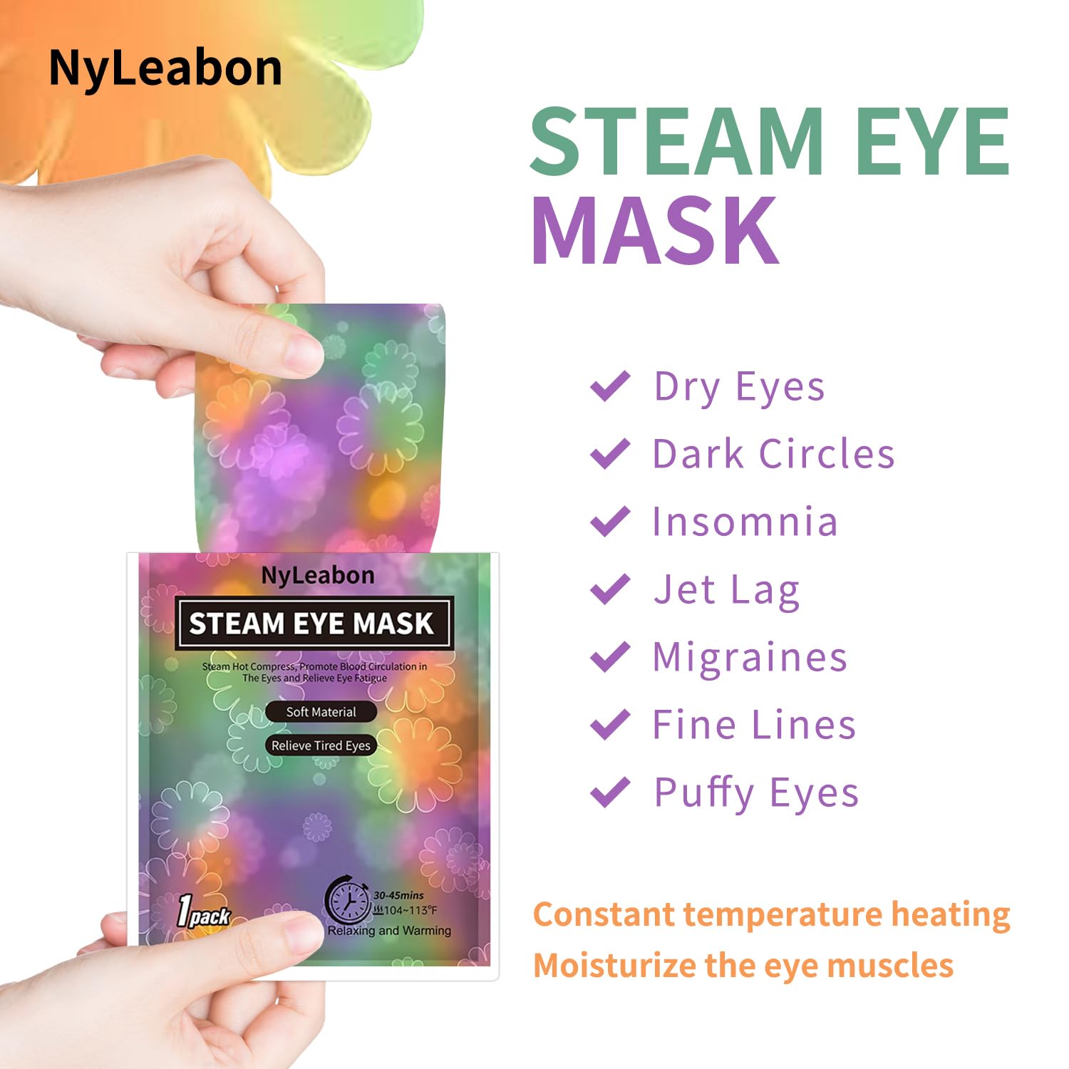 NyLeabon masque yeux pratique pour voyage et trajet, détente en déplacement.