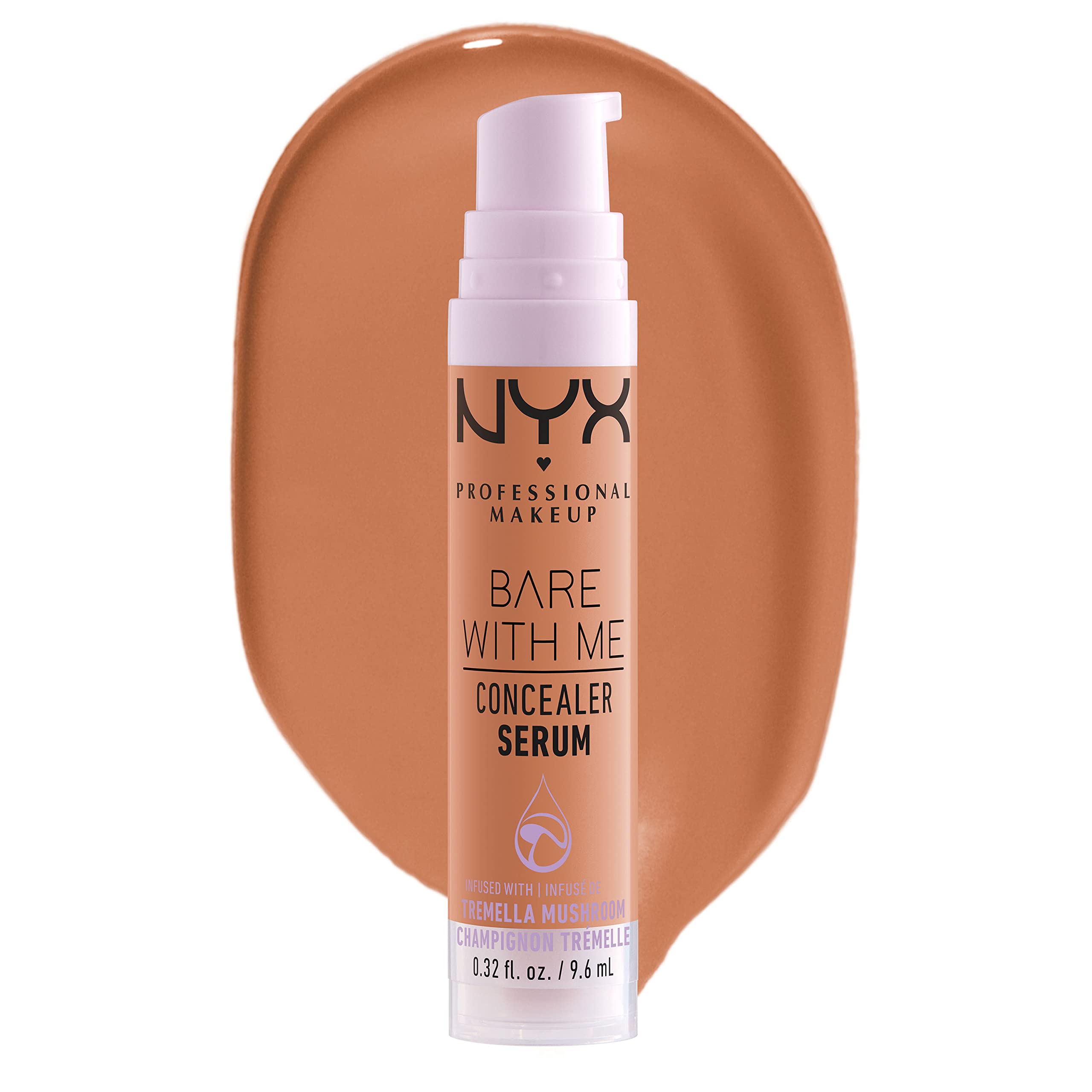 Nyx Bare With Me Concealer Serum: bouteille-pompe assurant hydratation jusqu'à 24h.