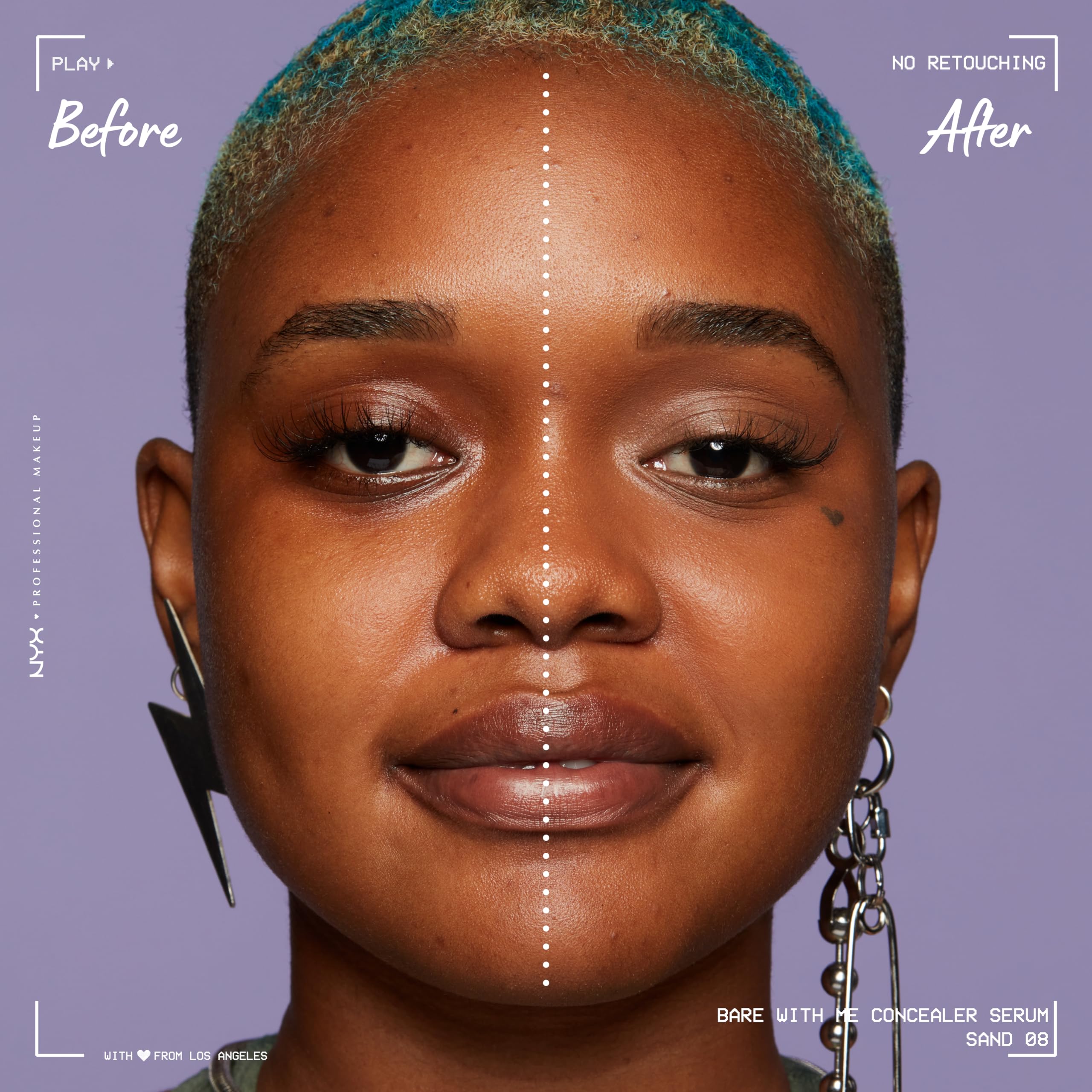 Application sous les yeux et sur le visage pour une couvrance naturelle.