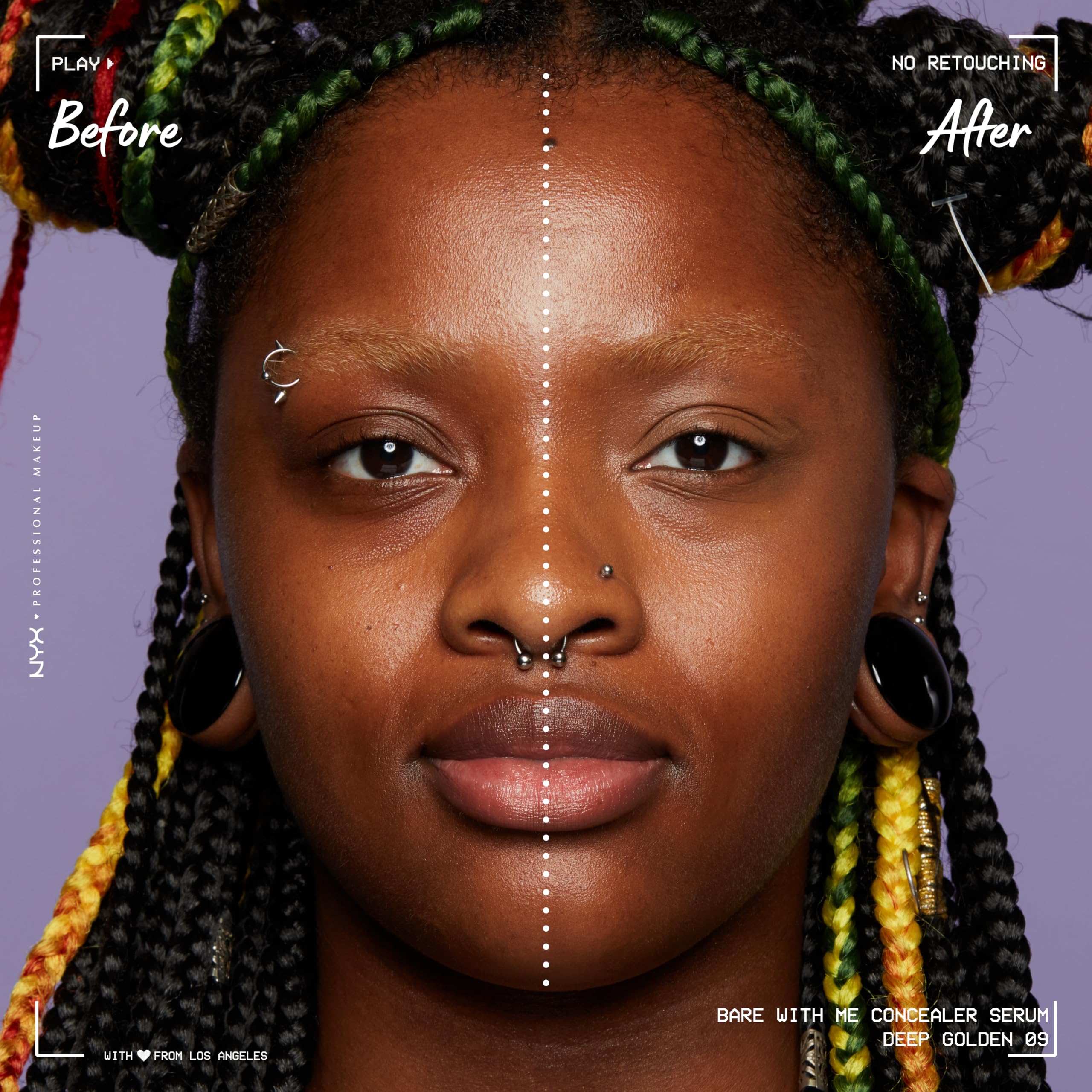 Nyx Bare With Me Concealer Serum fini naturel et léger sur la peau.