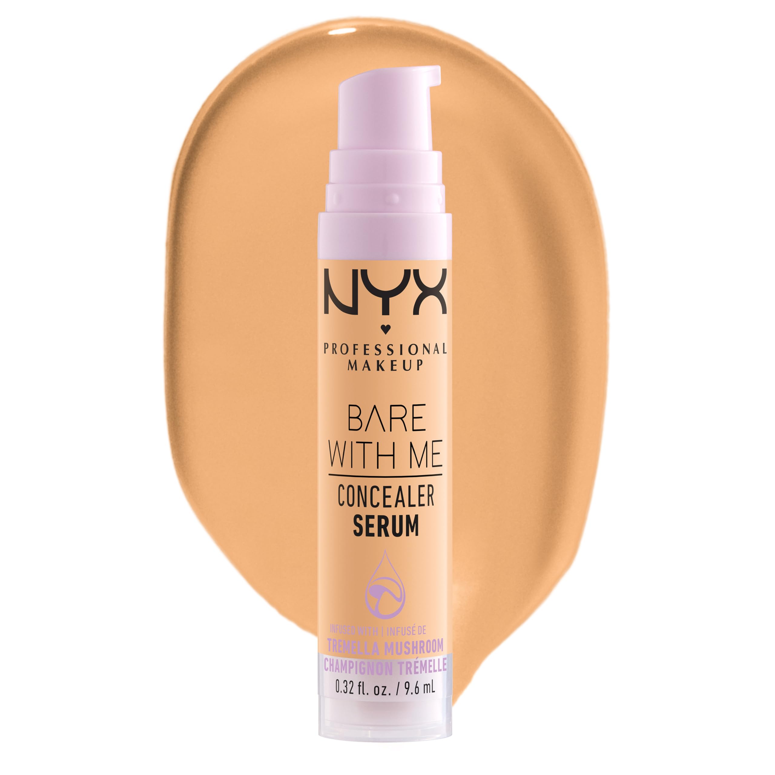 NYX Bare With Me Concealer Serum – Flacon pompe, application rapide et précise sur le visage.