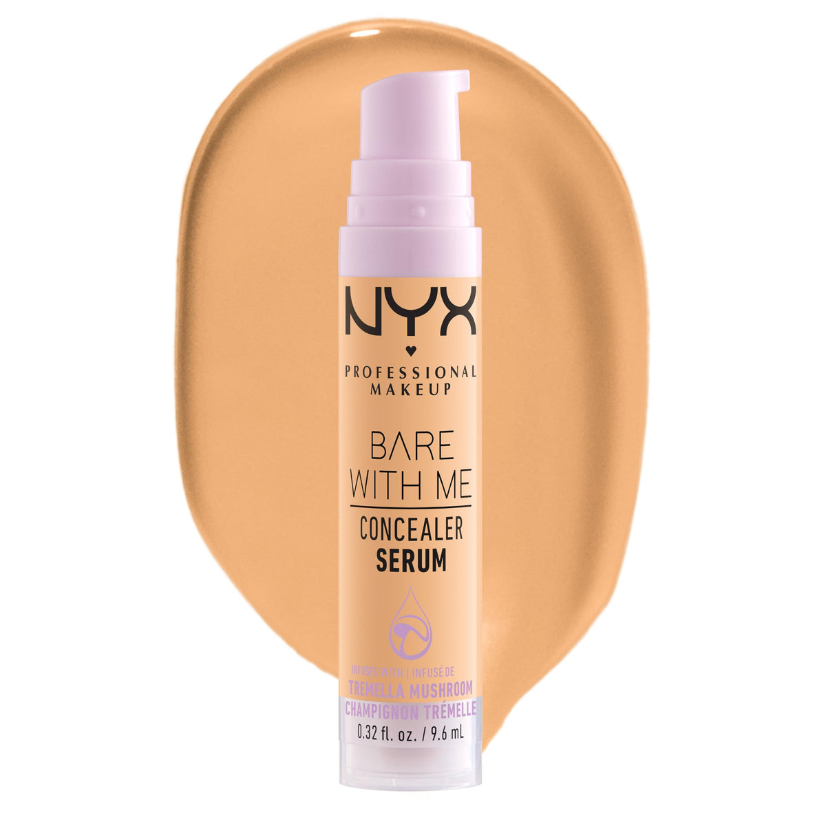 NYX Bare With Me Concealer Serum – Flacon pompe, application rapide et précise sur le visage.
