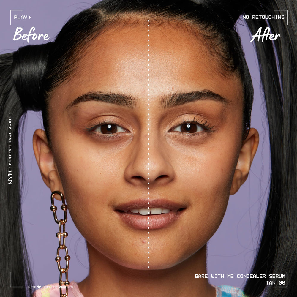 NYX Bare With Me Serum-Concealer, teinte tan parfaite pour unifier le teint.