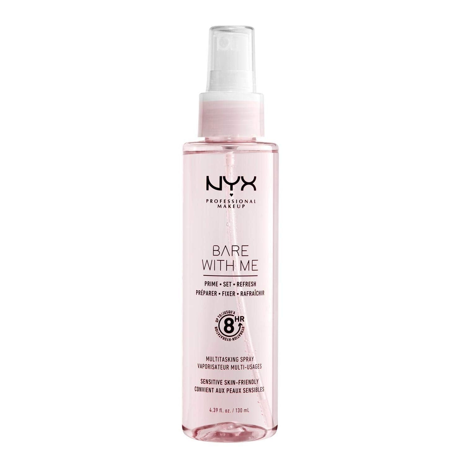 NYX Bare With Me brume hydratante: primer et fixateur pour peau hydratée.