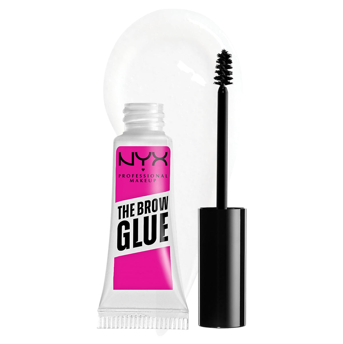 NYX PROFESSIONAL MAKEUP The Brow Glue – application-clarte : fixation nette et durable des sourcils.