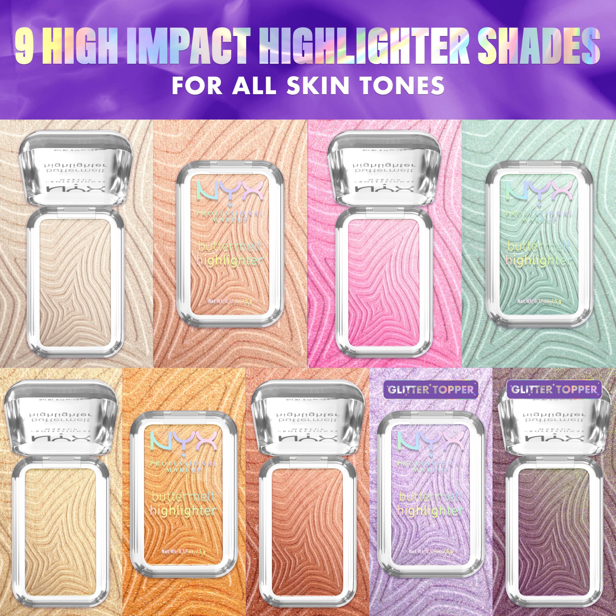 NYX Buttermelt Highlighter mélange avec d'autres produits pour un look cohérent.