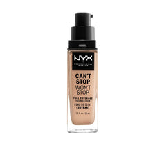 NYX Can't Stop Won't Stop, bouteille de fond de teint, fini mat durable et couvrance longue durée