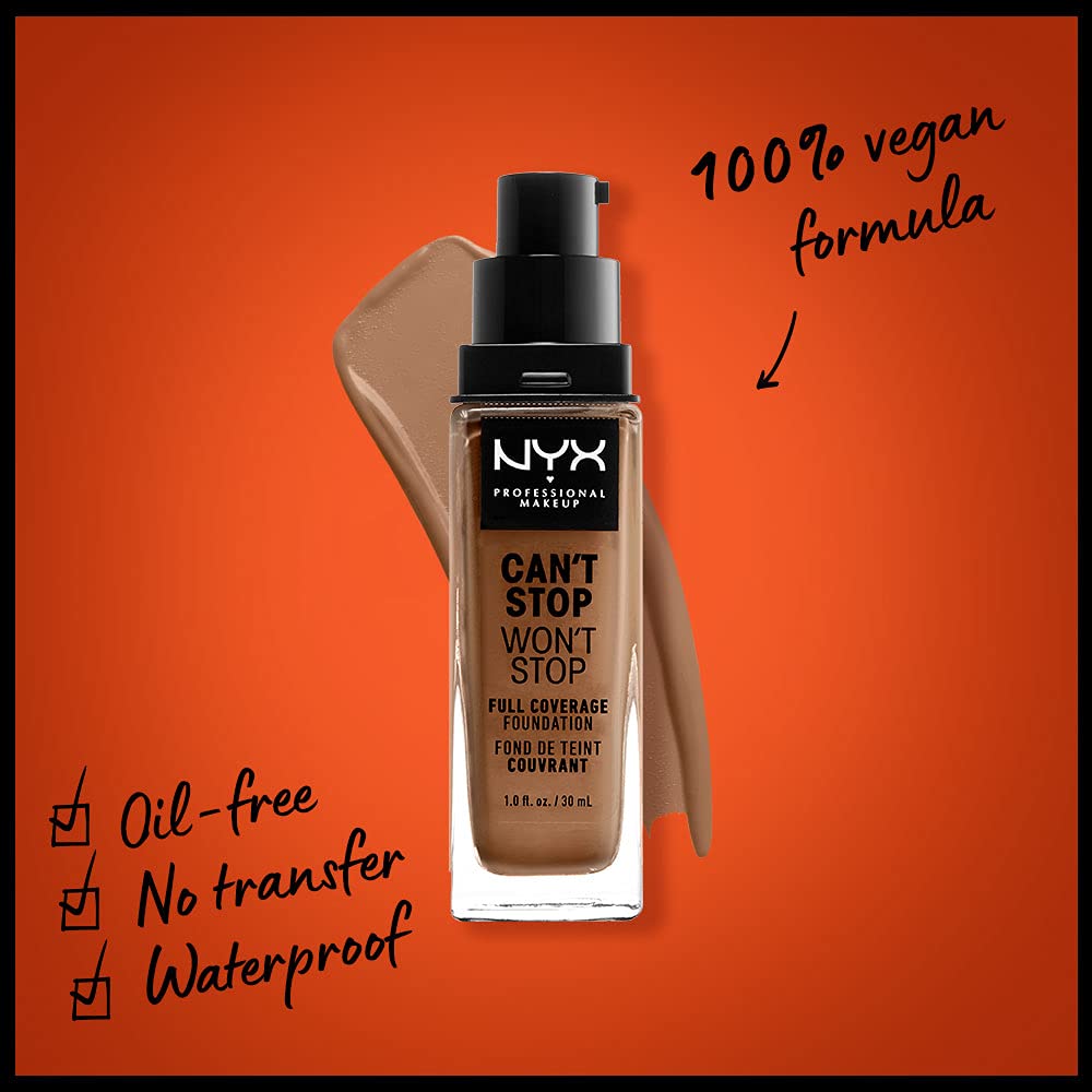 Échantillon couleur mahogany par NYX montrant uniformité du teint