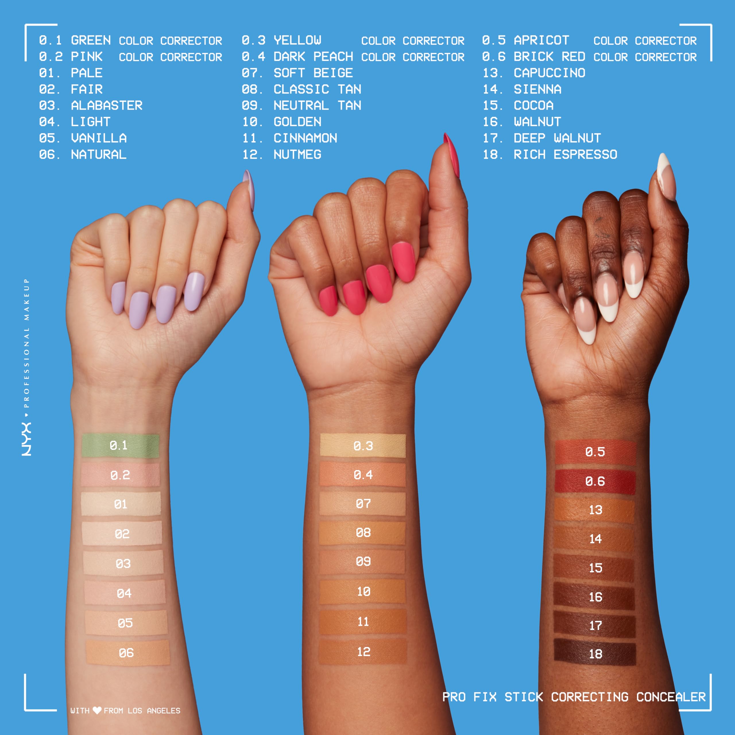 Nyx correcteur-stick Vanille : format portable pour retouches en déplacement.