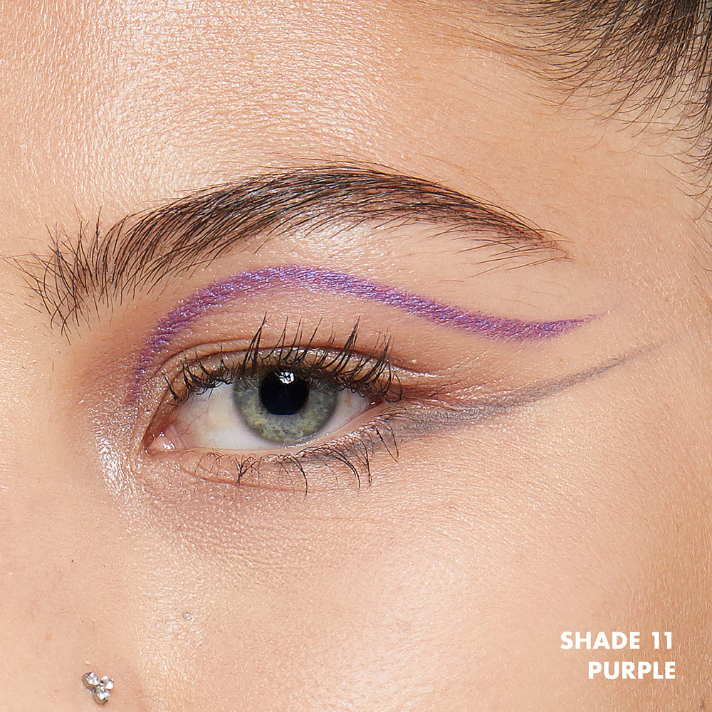 NYX PROFESSIONAL MAKEUP crayon yeux mécanique violet, glisse facilement sur la paupière.