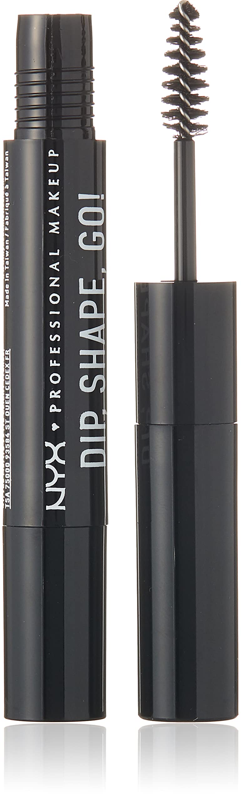 NYX Dip Shape Go Brow pomade avec pinceau angulaire pour un remplissage précis et longue tenue.