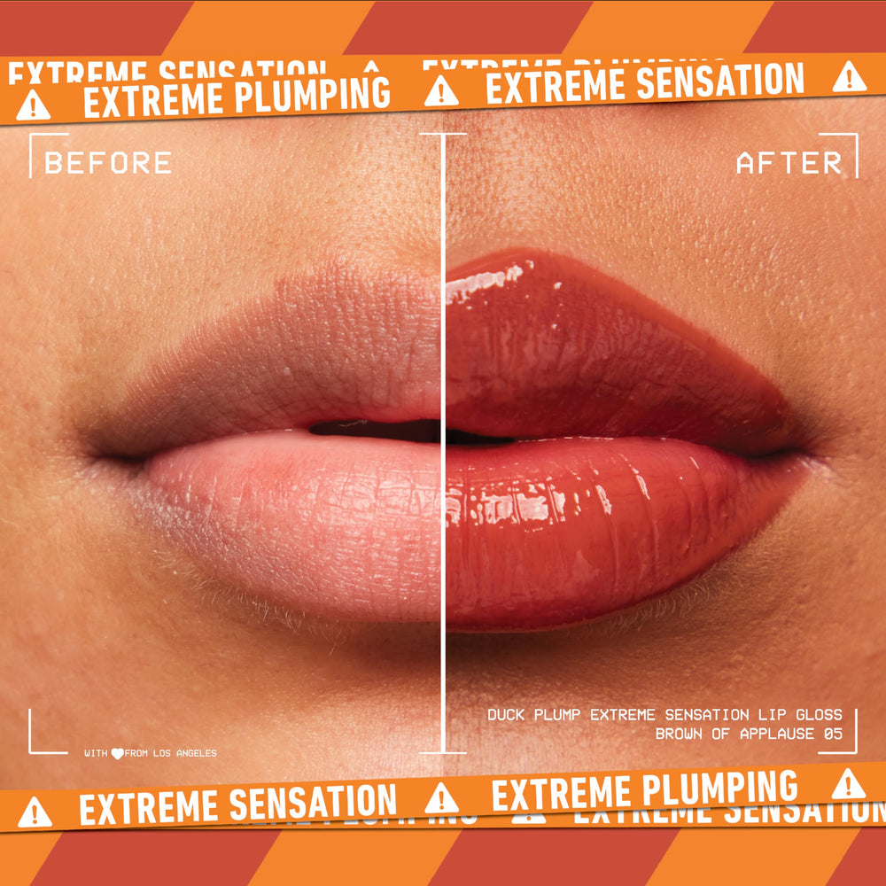 NYX Duck Plump Gloss teinte brun d'applaudissement pour un look audacieux et durable.