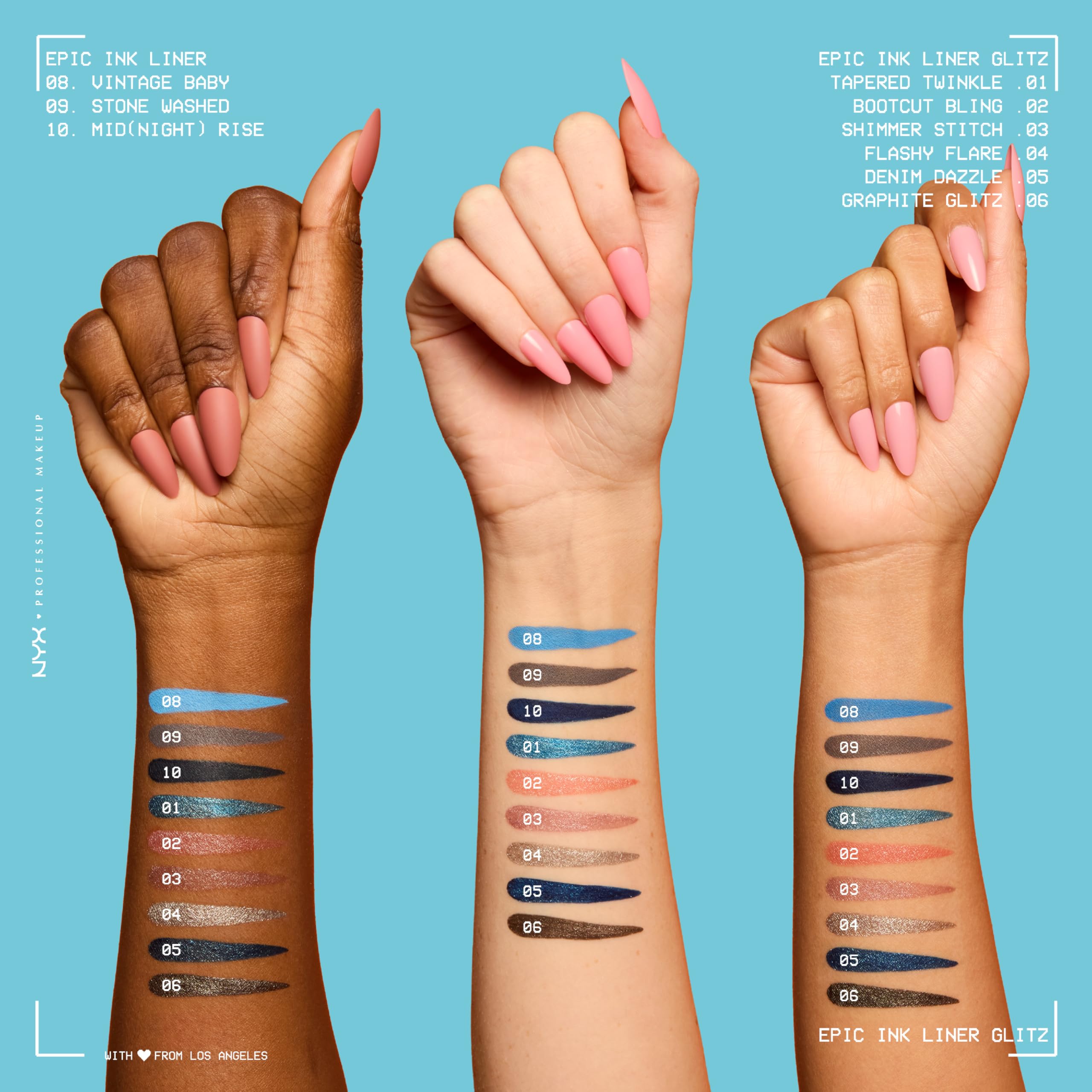 NYX Epic Ink Glitz liner tenue jusqu'à 24 heures pour un regard sans retouche.
