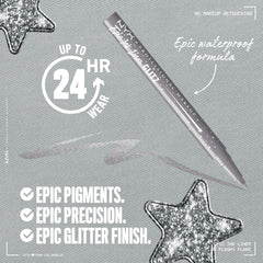 NYX Epic Ink Glitz liner brillance réfléchissante pour un regard captivant et durable.