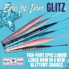 NYX Epic Ink Glitz liner trace en une seule passe pour un look rapide et uniforme.