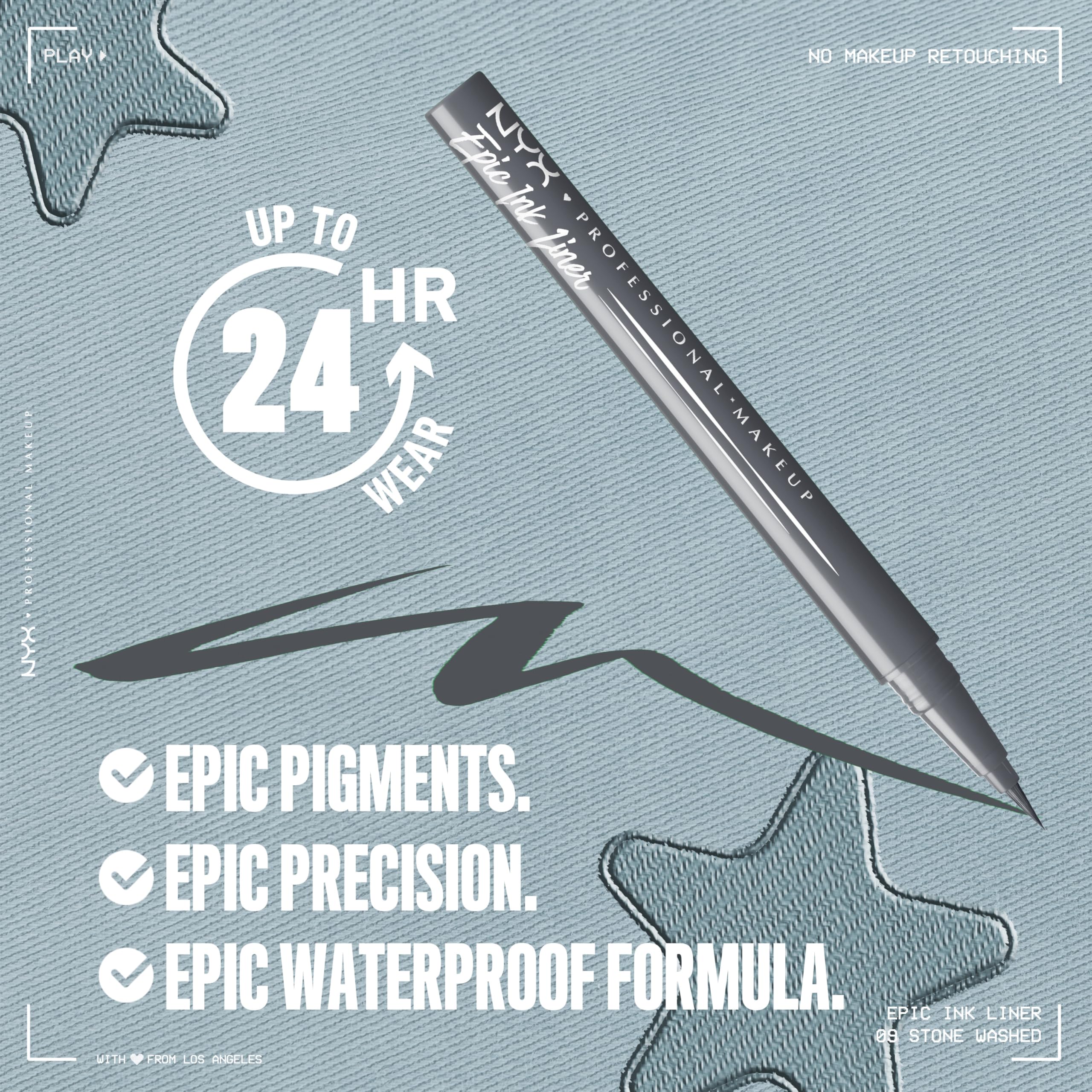 NYX Epic Ink Liner pointe flexible pour des coups de pinceau fluides