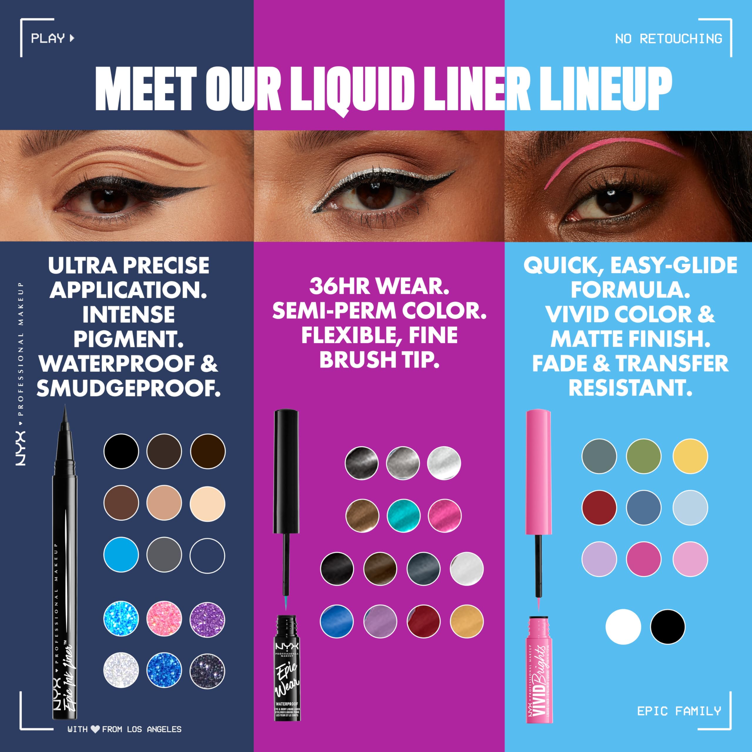 Nyx Epic Ink Liner, teinte inspirée denim pour un style moderne.