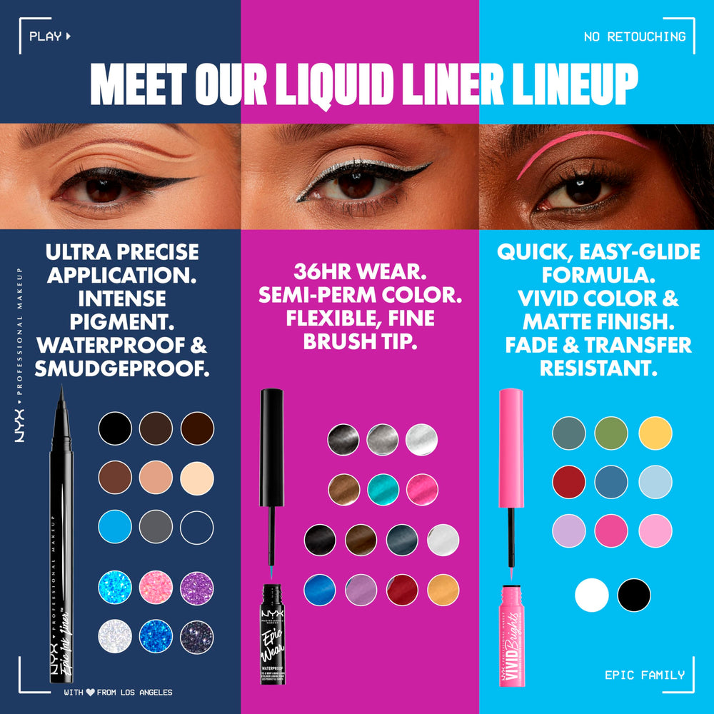 Nyx Epic Ink Liner, teinte inspirée denim pour un style moderne.