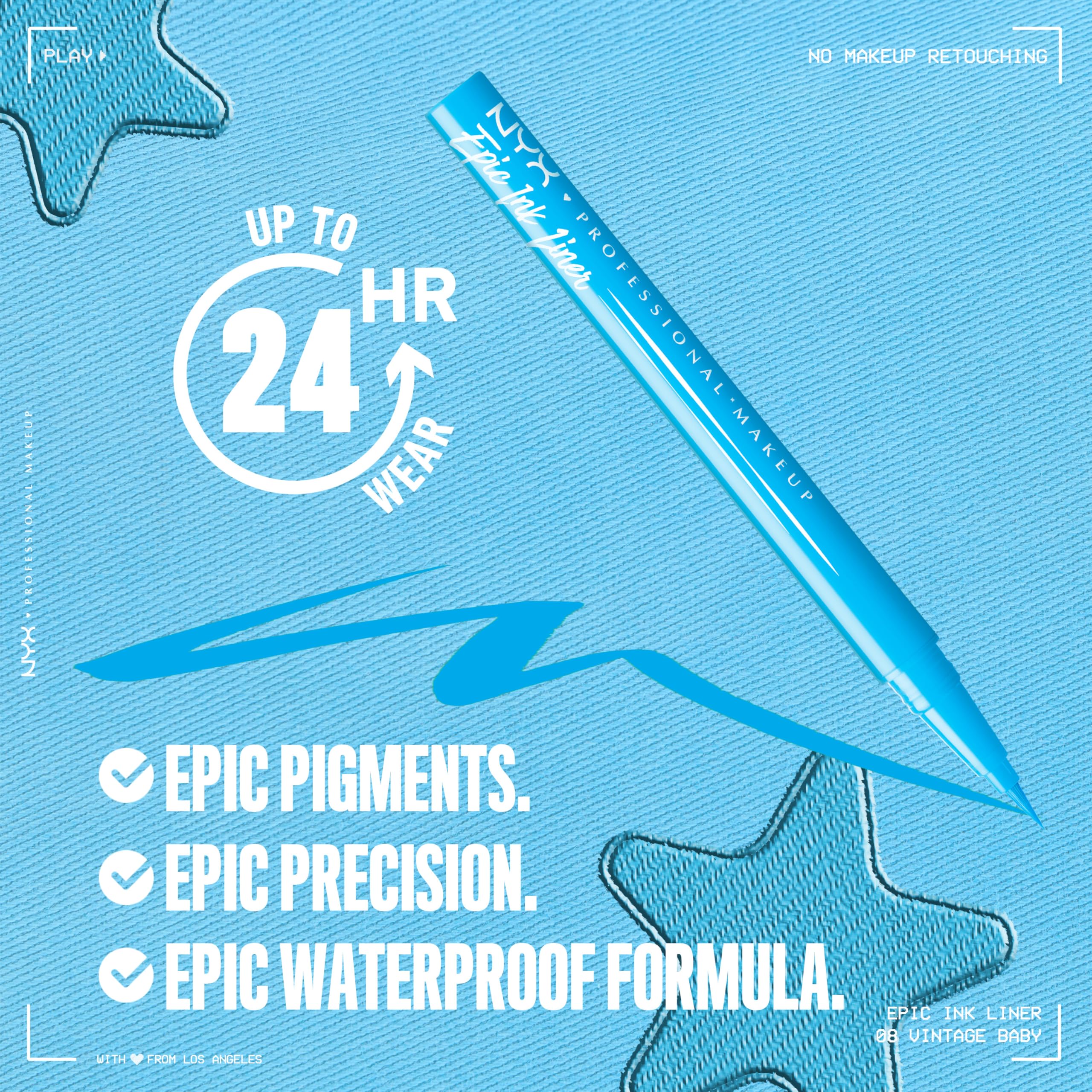 Nyx Epic Ink Liner, teinte Vintage Baby pour bleu subtil.