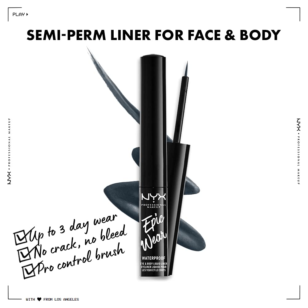 Liner NYX Epic Wear imperméable et finition mate sans bavures.